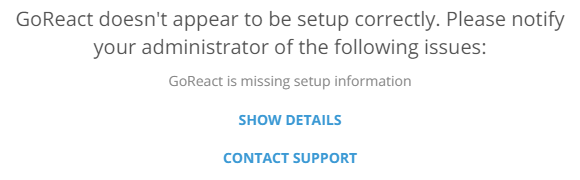 Missing setup info