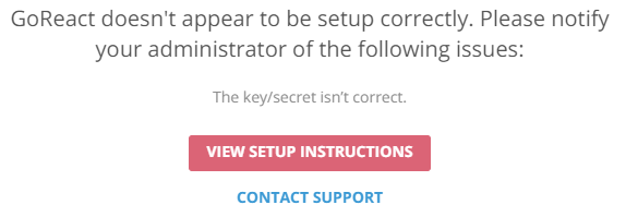 Key/Secret incorrect